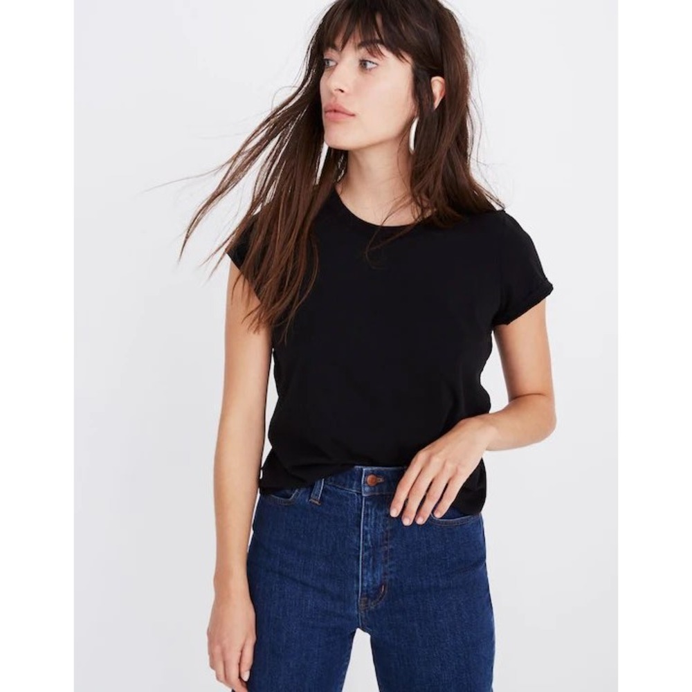 Madewell Northside Vintage Tee Women's Cotton Black J8526 XS NWT